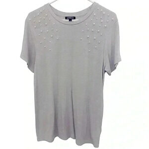 Small EXPRESS Gray Top with Pearls